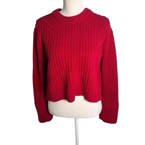 J.Crew Heritage cotton fisherman crewneck sweater in red S - Picture 3 of 7